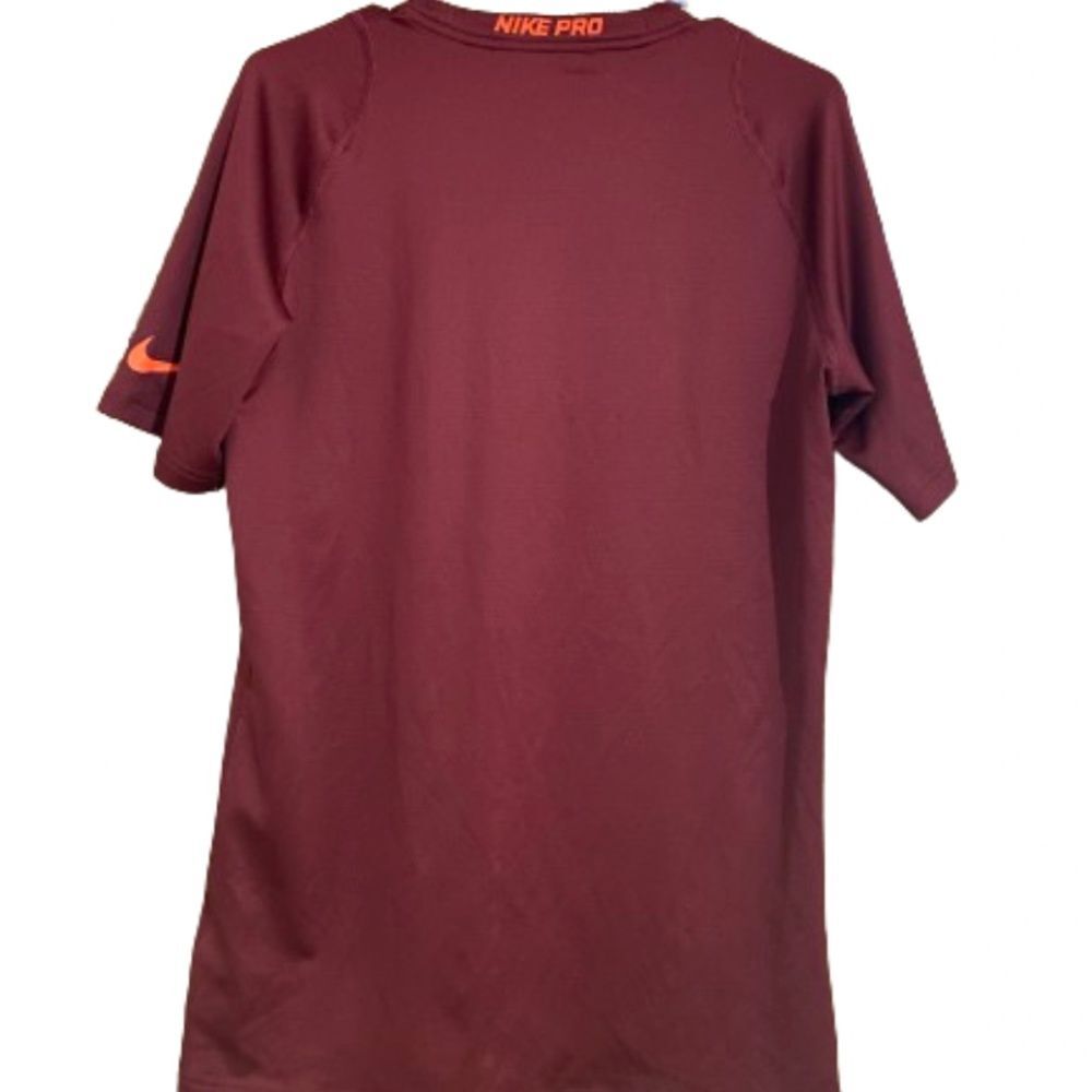 Nike Women’s Pro Combat Dri Fit Activewear Shirt Short Sleeve Orange Sz-M - Picture 5 of 5